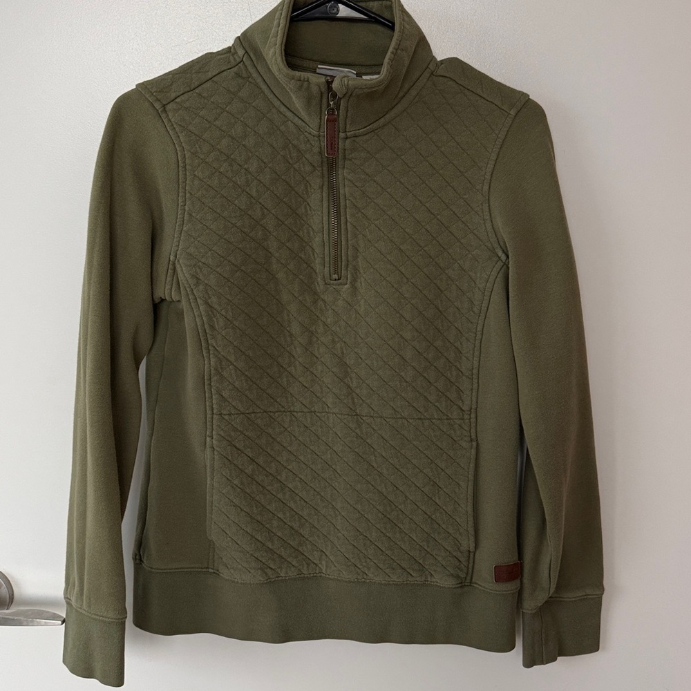 L.L. Bean Olive Green Quilted Sweatshirt